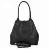 Elegancka Torebka Skórzana typu Shopper Bag Czarna